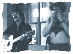 Bob Shandor and Steve Nicolaisen busking in Sacramento - early 1970s